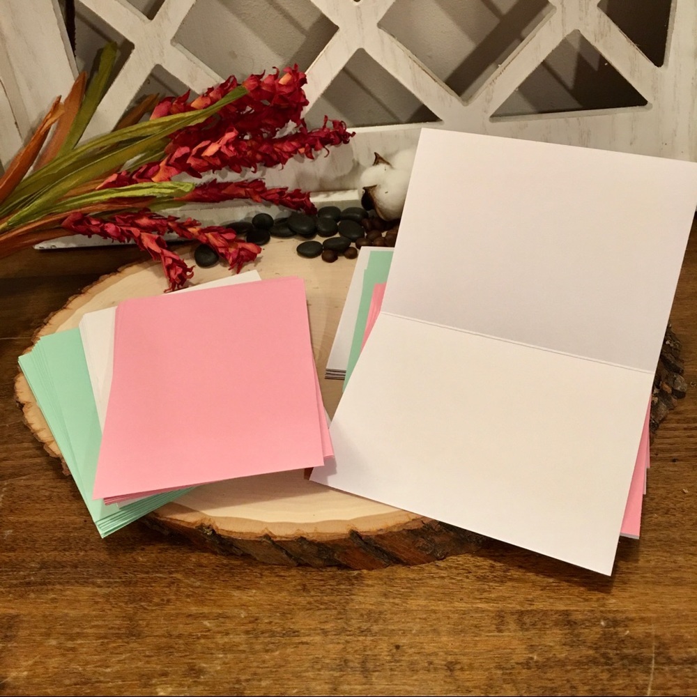 30 Blank Cards Pink, White and Mint Green - Picture 3 of 4